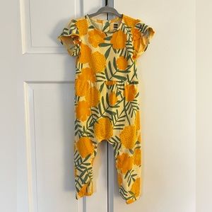 Tea tulip sleeve baby romper in marigold delight 18-24m